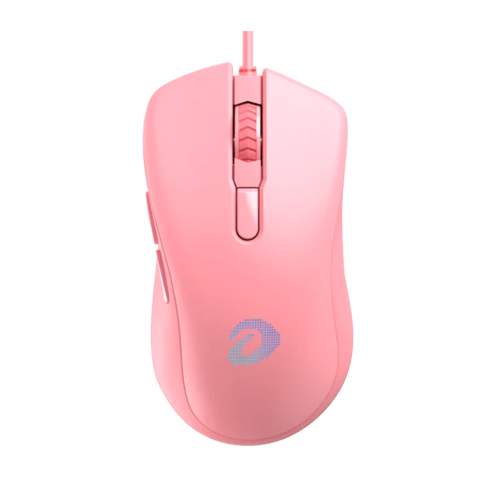 Dareu wired gaming mouse pink white