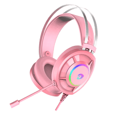 dareu gaming headset pink white