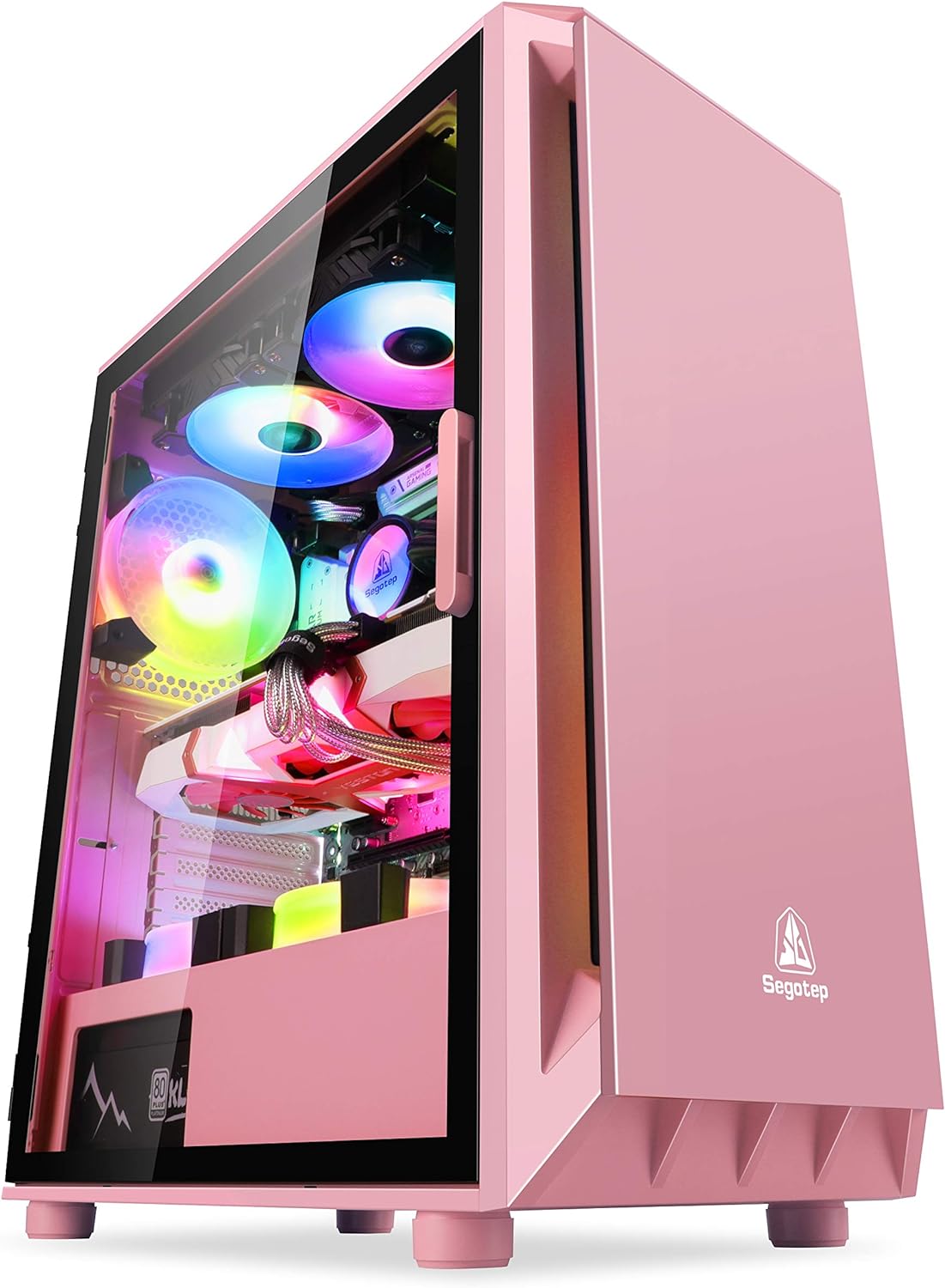 Segotep GANK 5 ATX Micro-ATX, MINI-ITX Mid Case - Pink